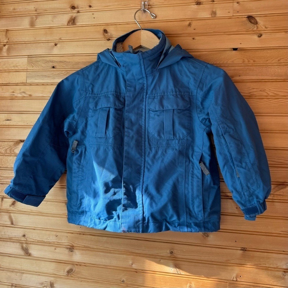Lands' End Coat Kids' Hooded Blue Medium 5/6 Snowboard Ski Play Snow Boys Girls
